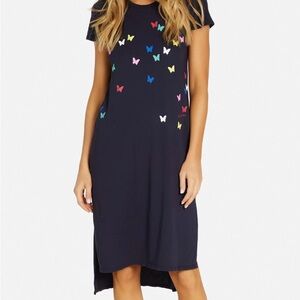 Lauren Moshi Navy Dress with Colorful Butterflies NWT 🦋Also have an XL- NWT!